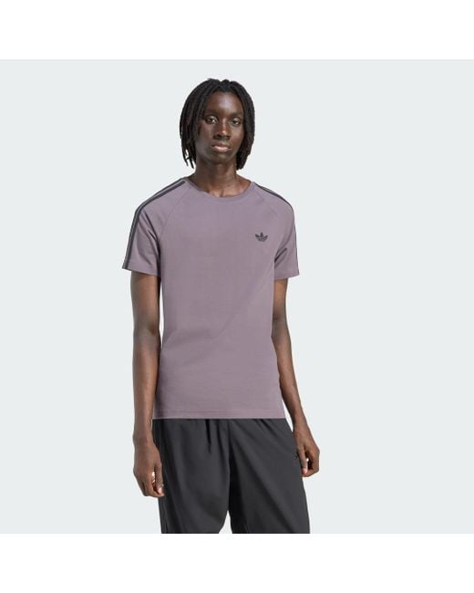 Adidas Purple Adicolor Trefoil Tight Tee for men
