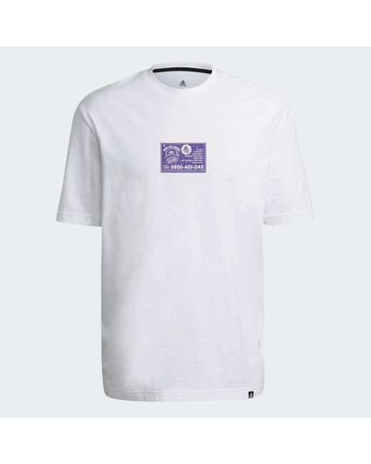 Adidas White Psychic Coach Graphic T-Shirt for men