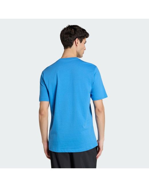 Adidas Blue Summer Slides Relax Graphic T-Shirt for men