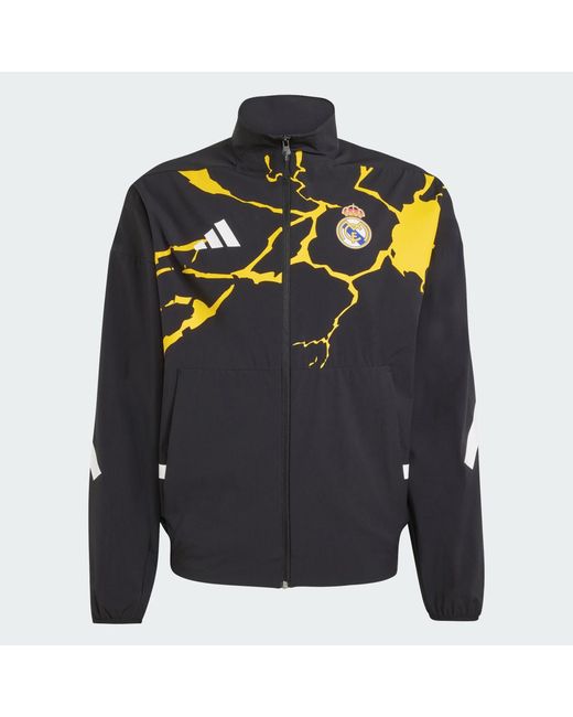 Adidas Black Real Madrid Avengers Z.N.E. Anthem Jacket for men