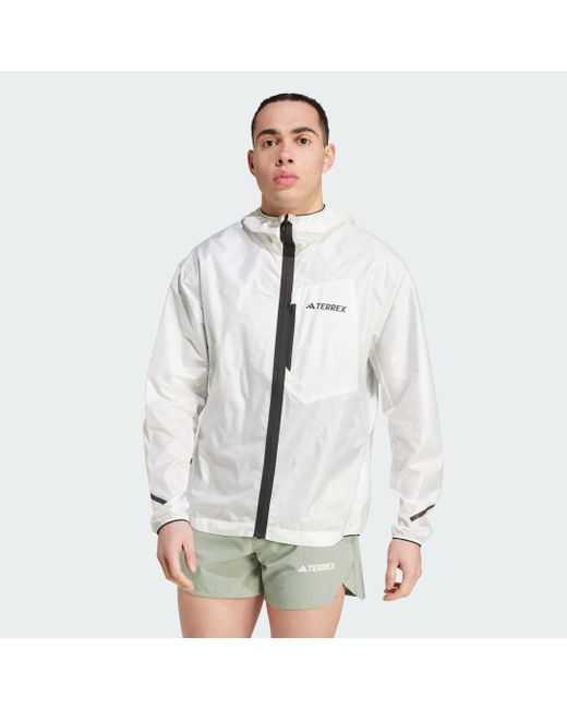 Adidas White Terrex Xperior Light Windweave Jacket for men