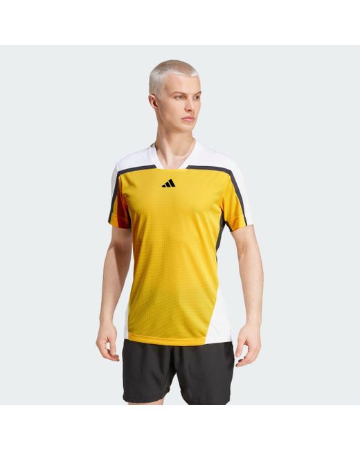 Adidas Tennis Heat.Rdy Pro Freelift T-Shirt in het Yellow voor heren