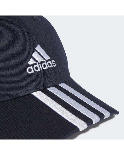Adidas Blue 3-stripes Cotton Twill Baseball Cap