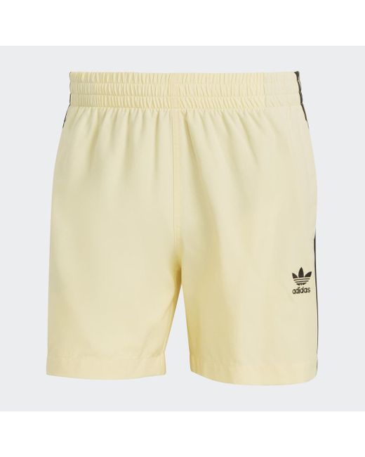 Adidas Natural Originals Adicolor 3-Stripes Swim Shorts for men
