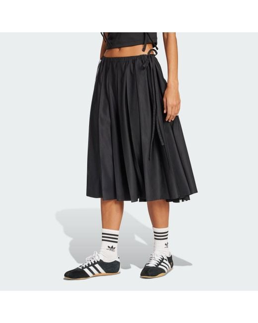 Adidas Black Ribbon Pleated Maxi Skirt
