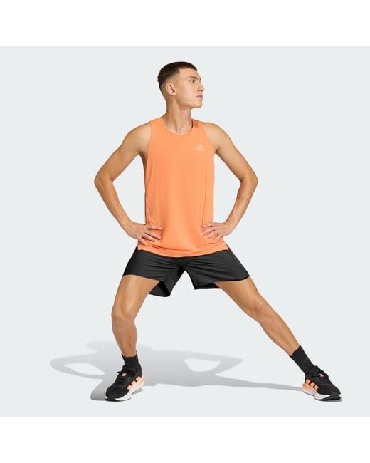 Adidas Orange Adi365 Climacool Running Tank for men