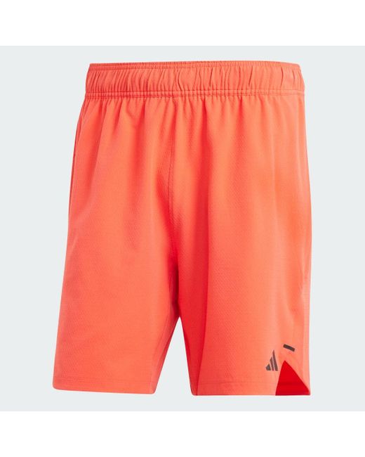 Adidas Red Workout Knurling Shorts for men