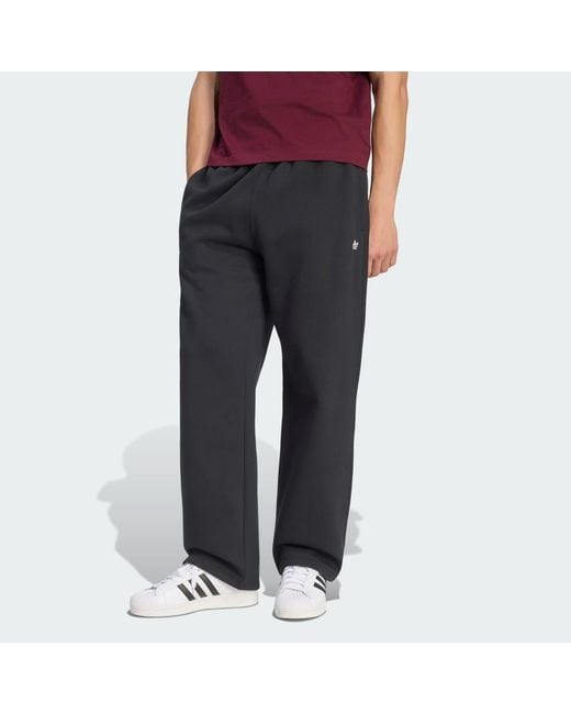 Adidas Gray Trefoil Essentials Open Hem Joggers for men