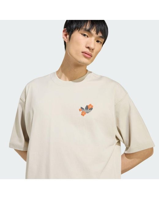 Adidas Natural 70S Floral Graphic Tee for men