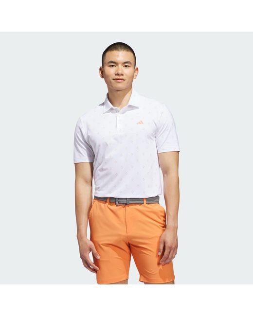 Adidas White Ultimate365 Essence Print Climacool Polo Shirt for men
