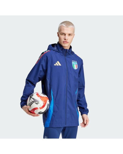 Adidas Blue Italy Tiro 24 Competition All-Weather Jacket for men