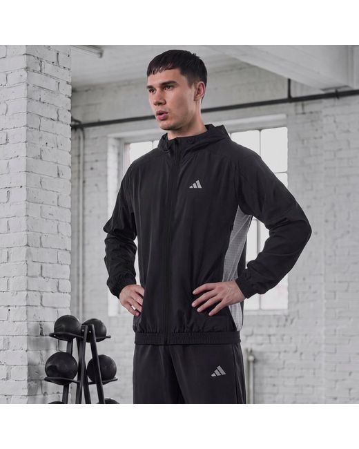 Adidas Black Tech Apparel Colour Block Track Top for men