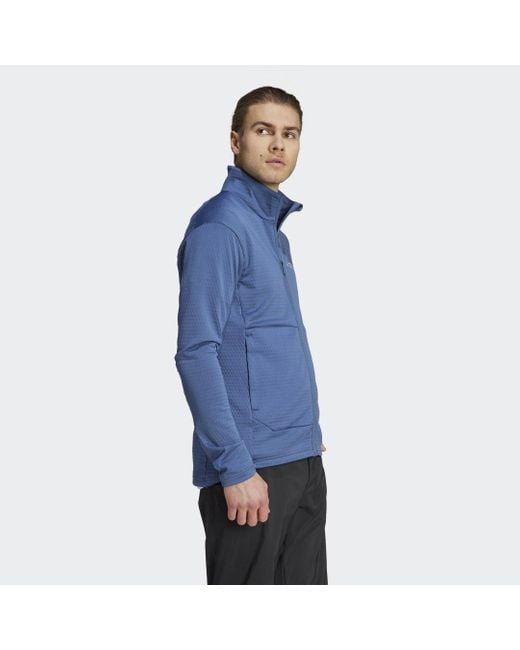 Adidas Blue Terrex Multi Light Fleece Full-zip Jacket for men
