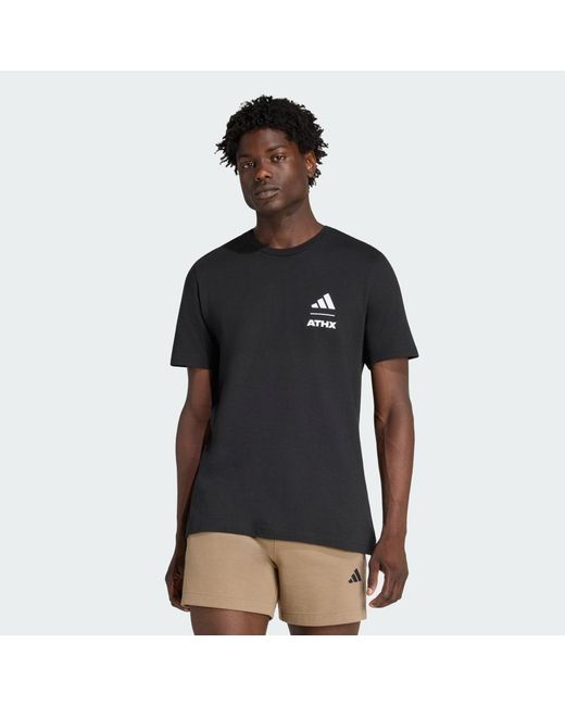 Adidas Black Athx Graphic T-Shirt for men