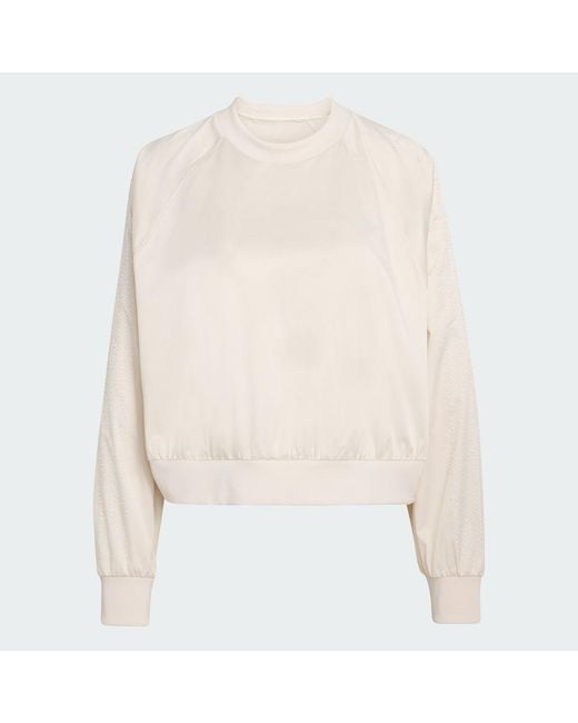Adidas White Pearl Jacquard Sweatshirt