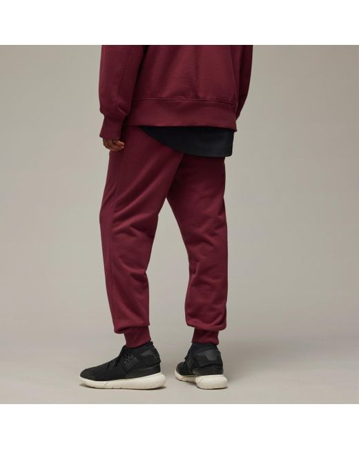 Adidas Red Y-3 French Terry Cuffed Joggers for men