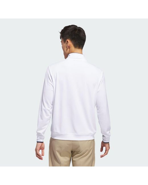 Adidas White Lightweight Half-Zip Top for men