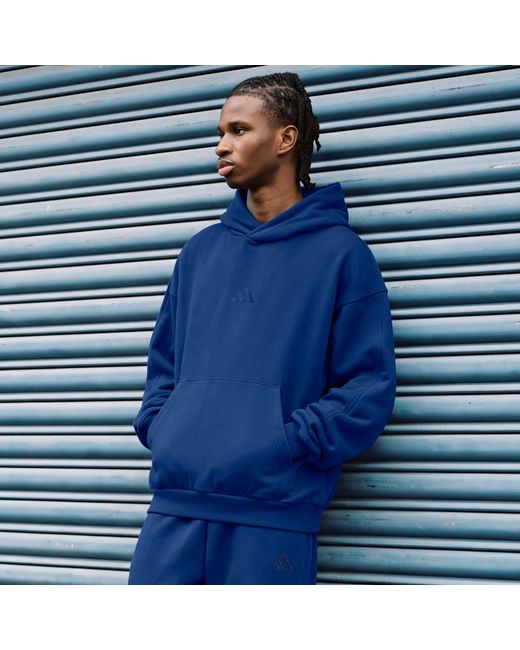 Adidas Blue Kit Small Logo Hoodie for men