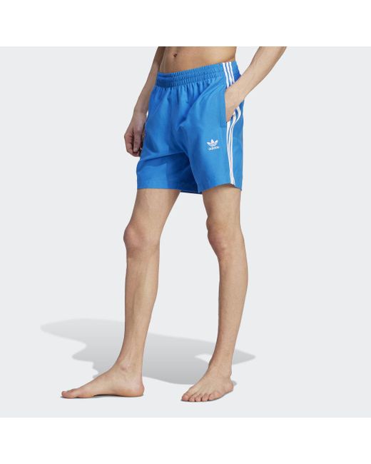 Adidas Blue Originals Adicolor 3-stripes Swim Shorts for men