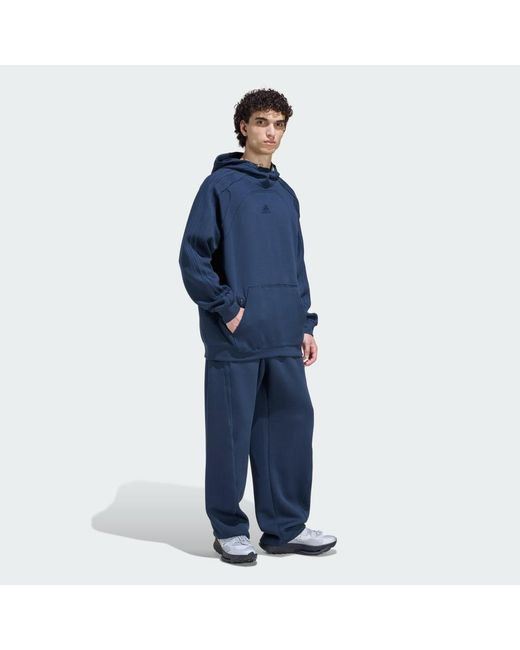 Adidas Blue Spacer Cutline Open Hem Tracksuit Bottoms for men