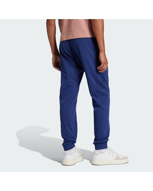 Adidas Blue Essentials Linear Single Jersey Joggers for men