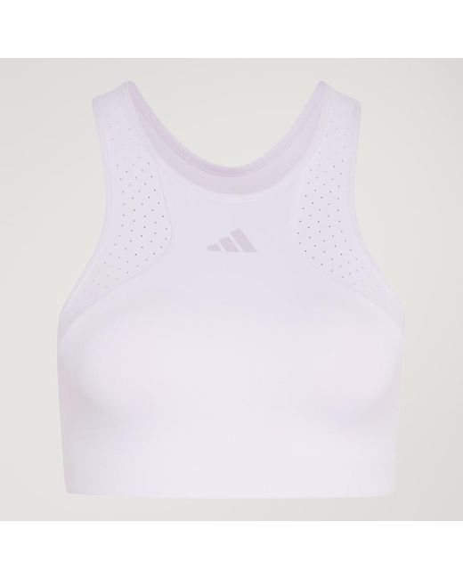 Adidas White Tech Intensity Workout Medium Support Bra