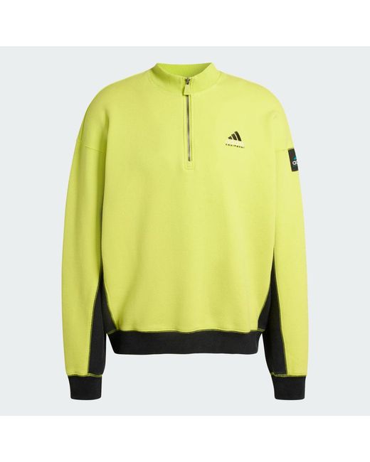 Adidas Yellow Equipment Blocked Half-Zip for men