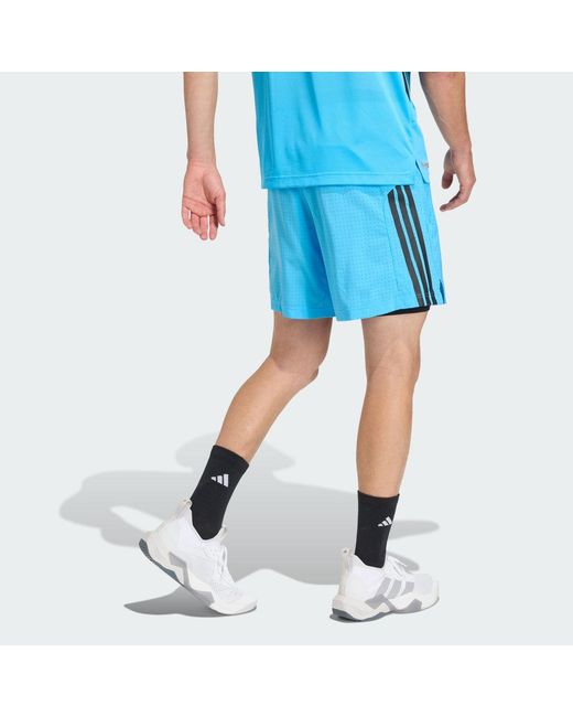 Adidas Blue Tech Essentials Workout 2In1 Shorts for men