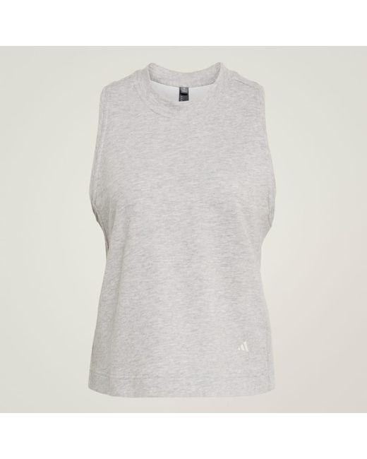 Adidas Gray By Stella Mccartney Logo Tank Top