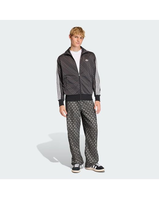 Adidas Gray Firebird Loose Monogram Track Top for men