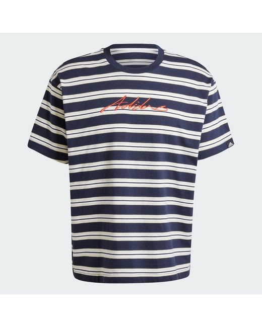 Adidas Blue Americana Striped T-Shirt