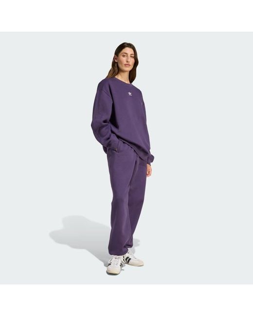 Adidas Purple Essentials Fleece Loose Joggers