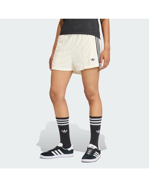 Adidas White Terry Towel Firebird Shorts