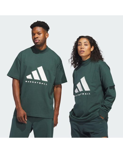 Adidas Basketball 001_t-shirt in het Green