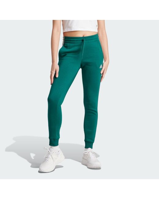 Adidas Green Essentials 3-Stripes Fleece Joggers
