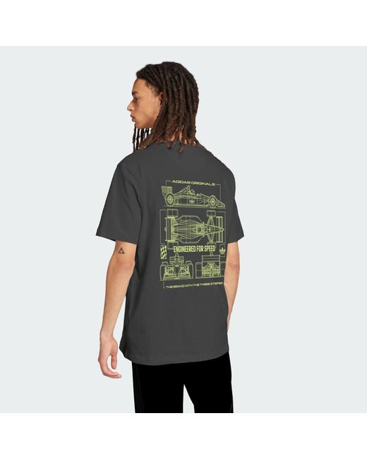 Adidas Black Adi Racing Car Graphic Tee for men