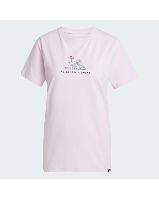 Adidas White Codes Doodle Surf Graphic Tee