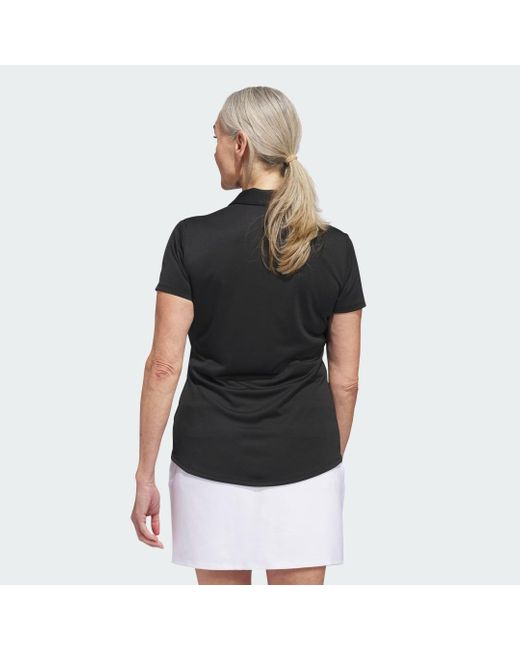 Adidas Black Women's Solid Performance Short Sleeve Polo Shirt