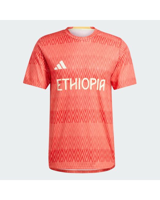 T-Shirt Da Allenamento Team Ethiopia Heat.Rdy di Adidas in Red da Uomo