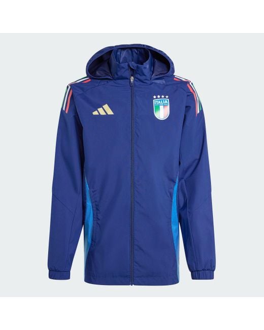 Adidas Blue Italy Tiro 24 Competition All-Weather Jacket for men