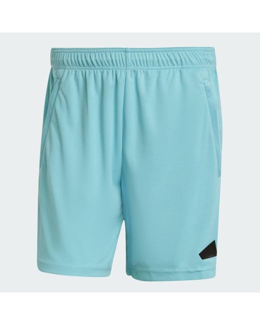 Adidas Blue Train Essentials Logo Training Shorts for men
