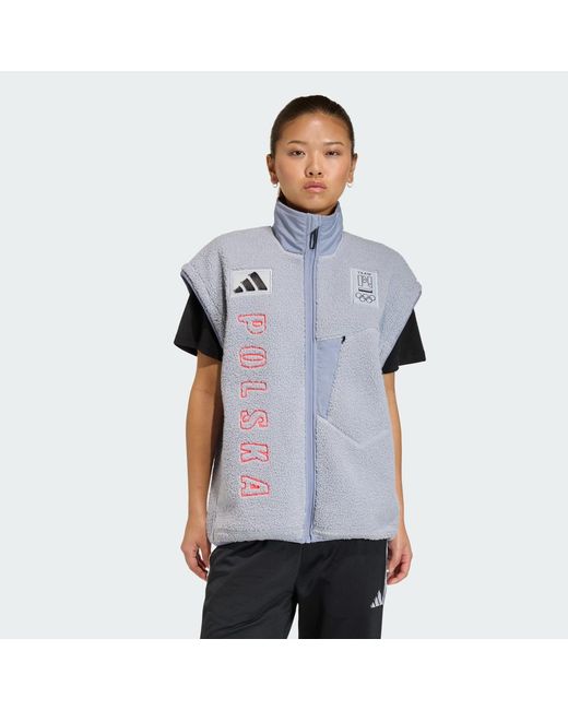 Adidas Blue Poc Xploric High Pile Fleece Jacket