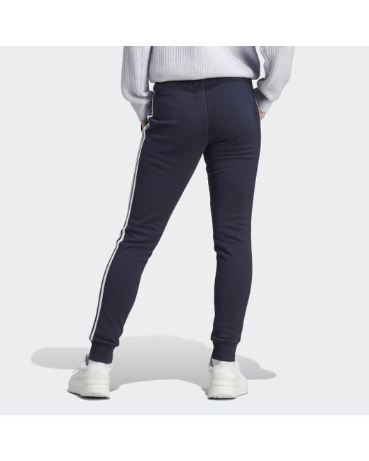 Adidas Blue Essentials 3-stripes French Terry Cuffed Joggers