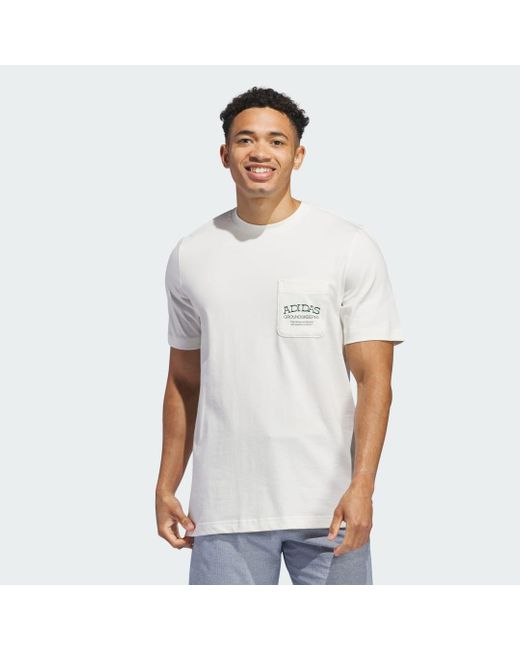 Adidas White Groundskeeper Graphic Pocket T-Shirt for men