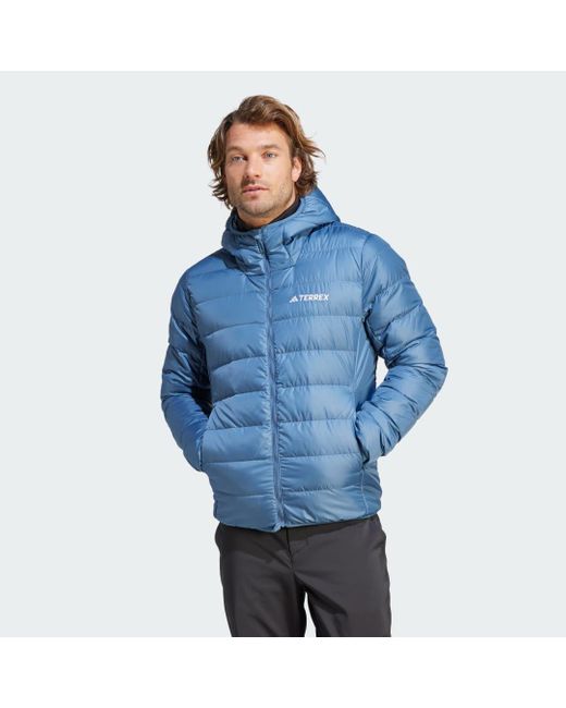 Adidas Blue Terrex Multi Light Down Hooded Jacket for men