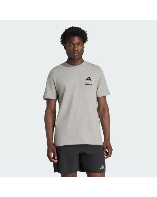 Adidas Gray Athx Graphic T-Shirt for men
