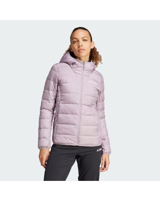 Adidas Purple Terrex Multi Light Down Hooded Jacket