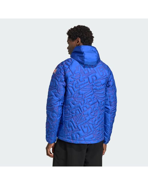 Adidas Blue Team Gb Xprp Rimaloft Insulated Hooded Jacket for men