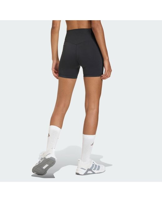 Adidas Blue Optime Essentials Workout Short Leggings