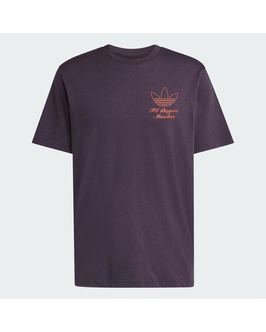 Adidas Purple Fc Bayern Terrace Icons Graphic T-Shirt for men